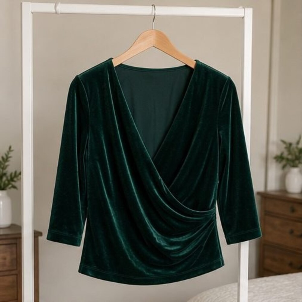 Sage Wrap Blouse